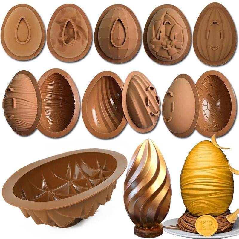 Påskägg Silikonform Halvsfärform Kakform Chokladform Glad Påsk Festdekor Knacka Chokladbomb Ägg DIY Bakverktyg