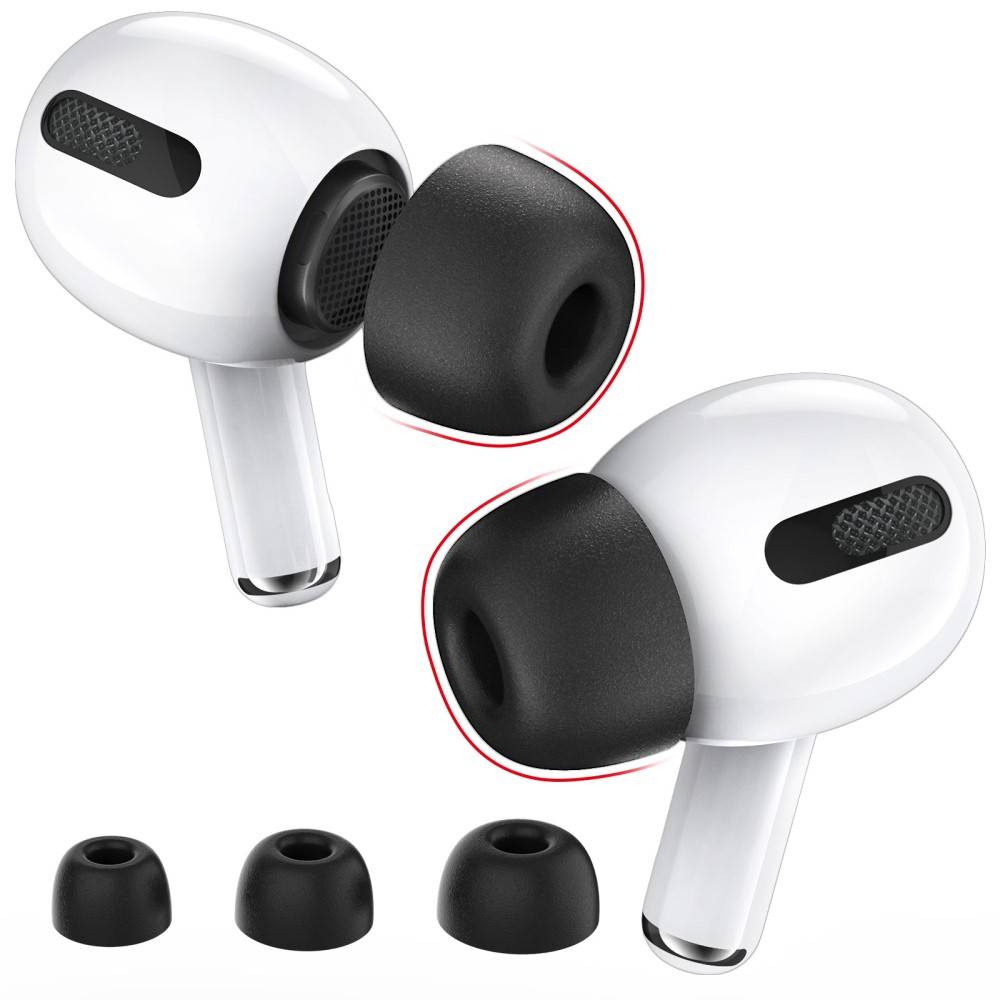 Ahastyle AirPods Pro 2 (3-pack) Ear Tips i memory foam - strl S/M/L, Svart