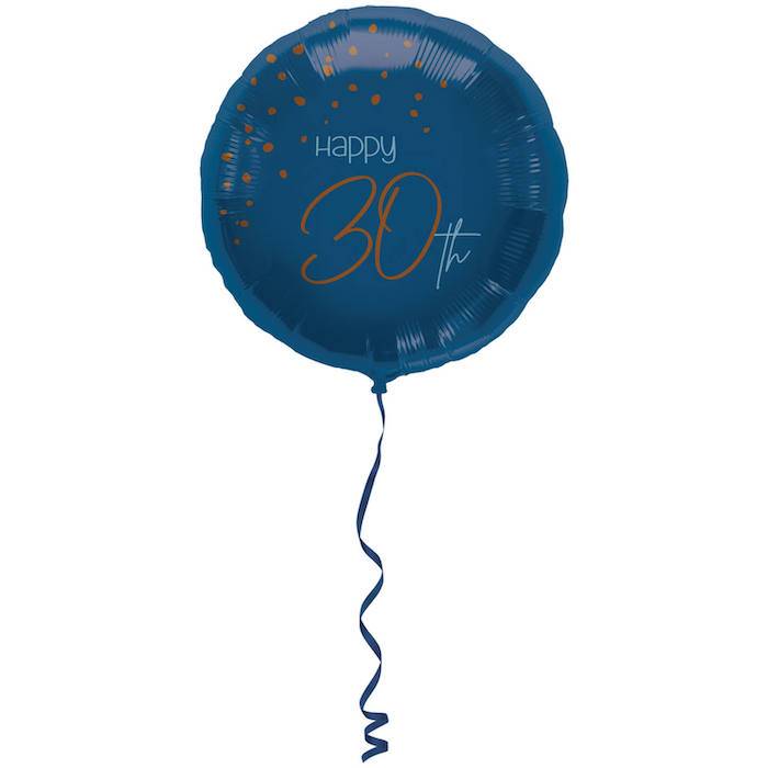 Happy 30th Folie Ballon Blå.
