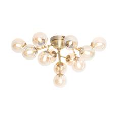 Smart Loftlampe Bronze med Amber Glas 12-Lys inkl. 12 Wifi G9 - Bianca