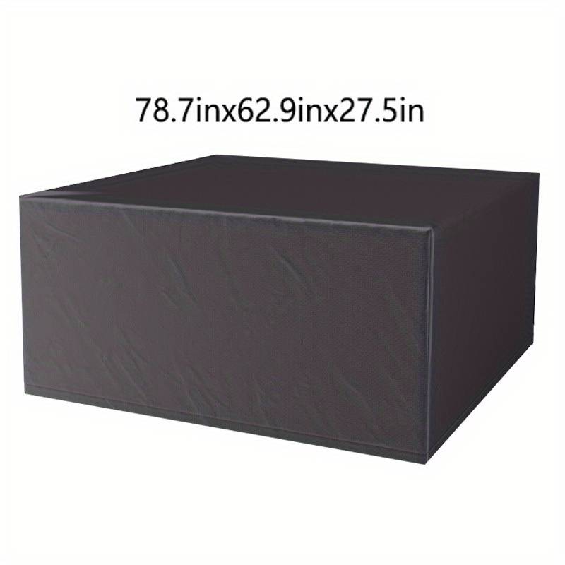 TEMU 1pc Thickened Oxford Cloth Outdoor Garden Table & Chair Cover | Square Shape, Drawstring Closure, Storage , Pu Coated, Folded Hem , Unbacked, Polyester, Woven