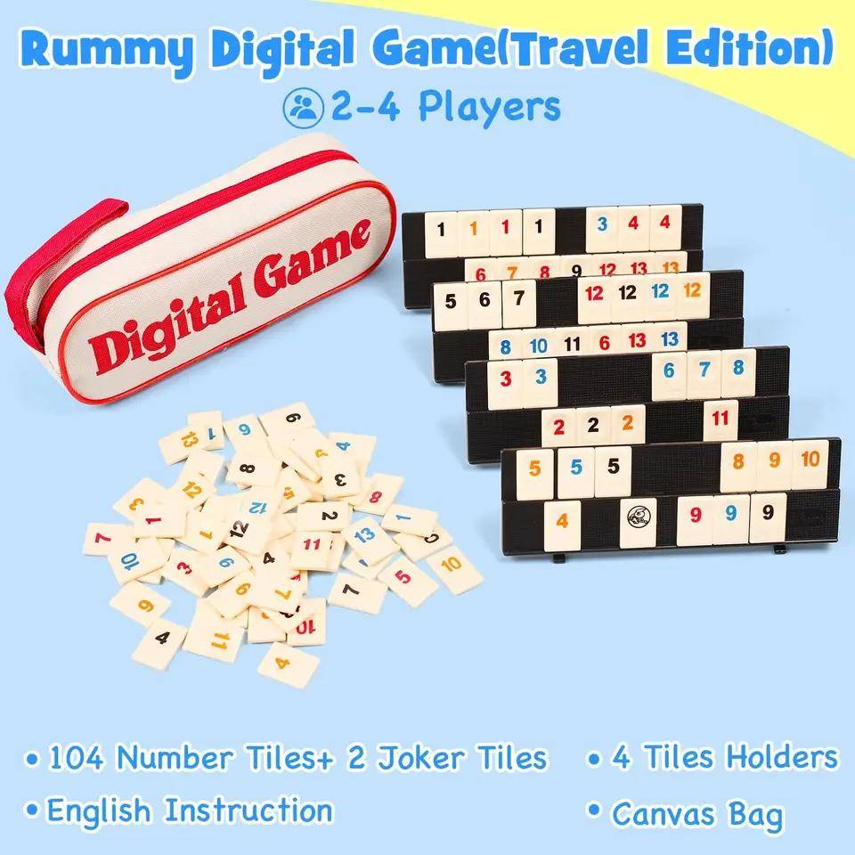 Standard israeliskt Mahjong Digitala Kort Rummy Traditionella Bordsspel Perfekt för Familjesammankomster och ReseStorlek Roliga Spel Partyspel
