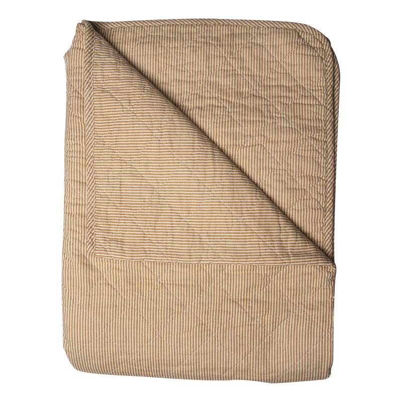 Au Maison Quilt Ethnic, stribet-sennep, 140x180 cm