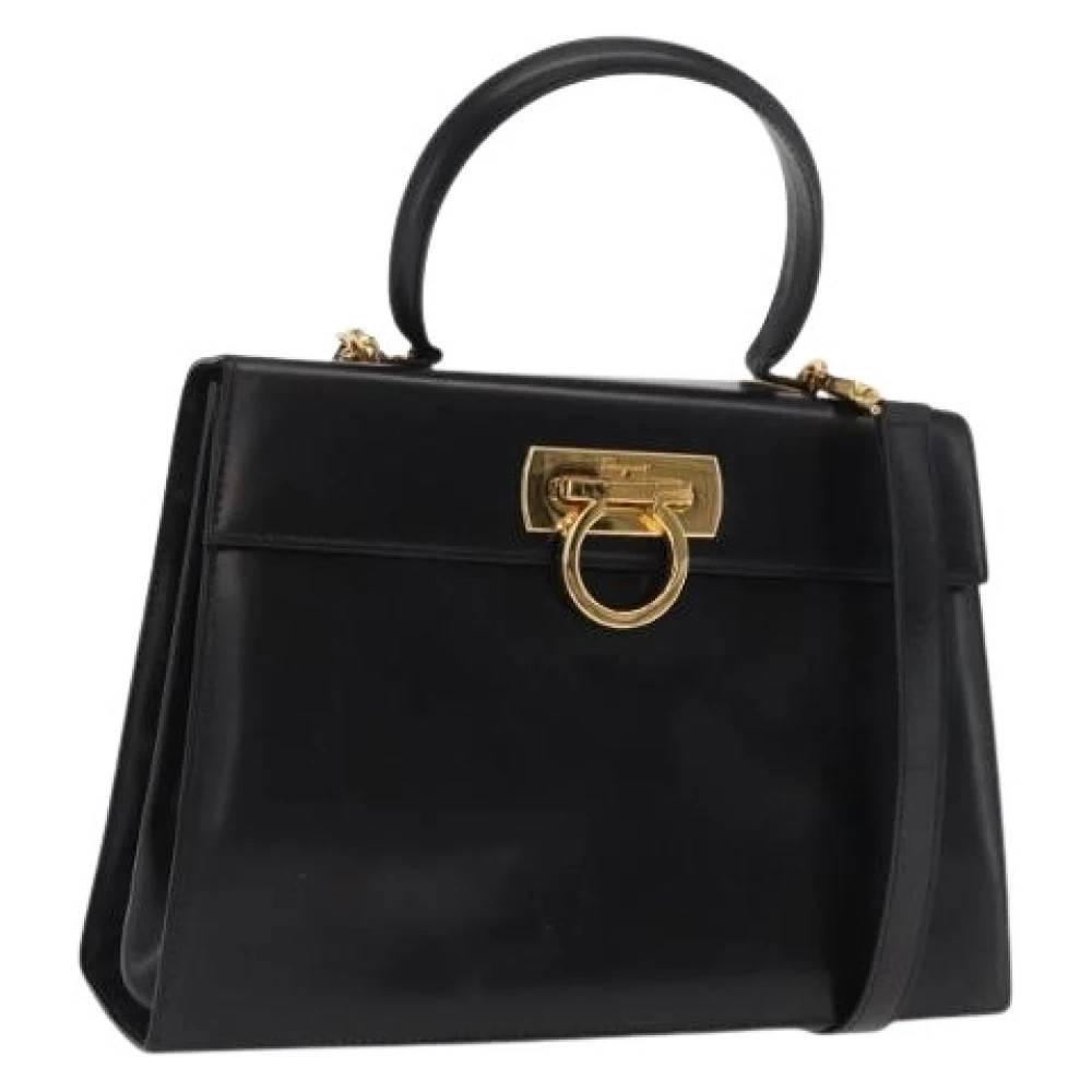 Salvatore Ferragamo Pre-owned Pre-owned Håndtaske - Vintage - Dame - Sort - ONE SIZE - Læder