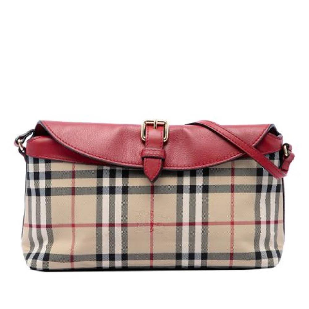 Burberry Vintage - Pre-owned Haymarket Check Canvas Crossbody Bag Vintage - Dam - ONE Size - Läder
