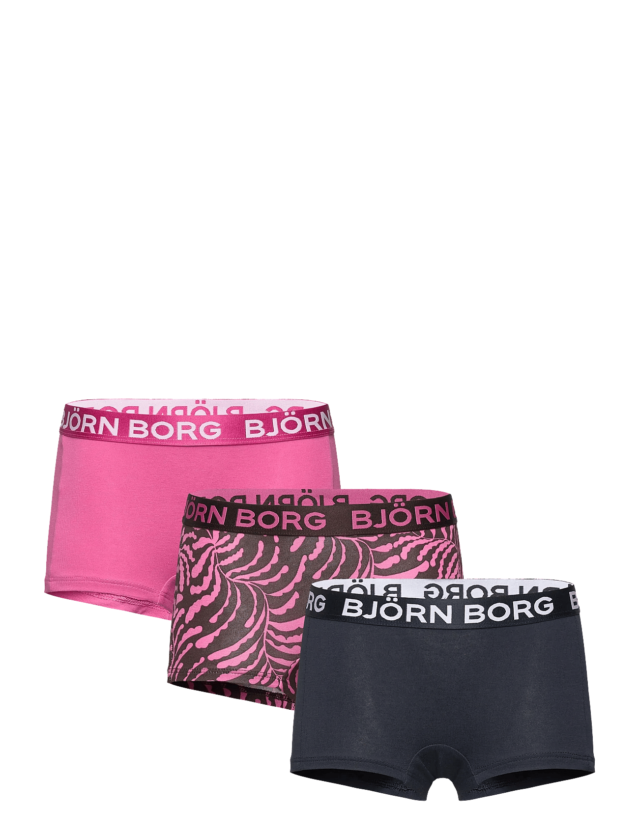 Björn Borg Cotton Stretch Boxer Shorts 3P - Pink - 110-116
