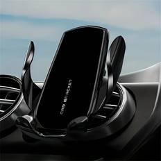 TEMU Sleek Black Gravity Auto-clamp Smartphone Holder - Rotatable, Abs Material, Air Vent Mount For Easy , Adjustable Phone Holder