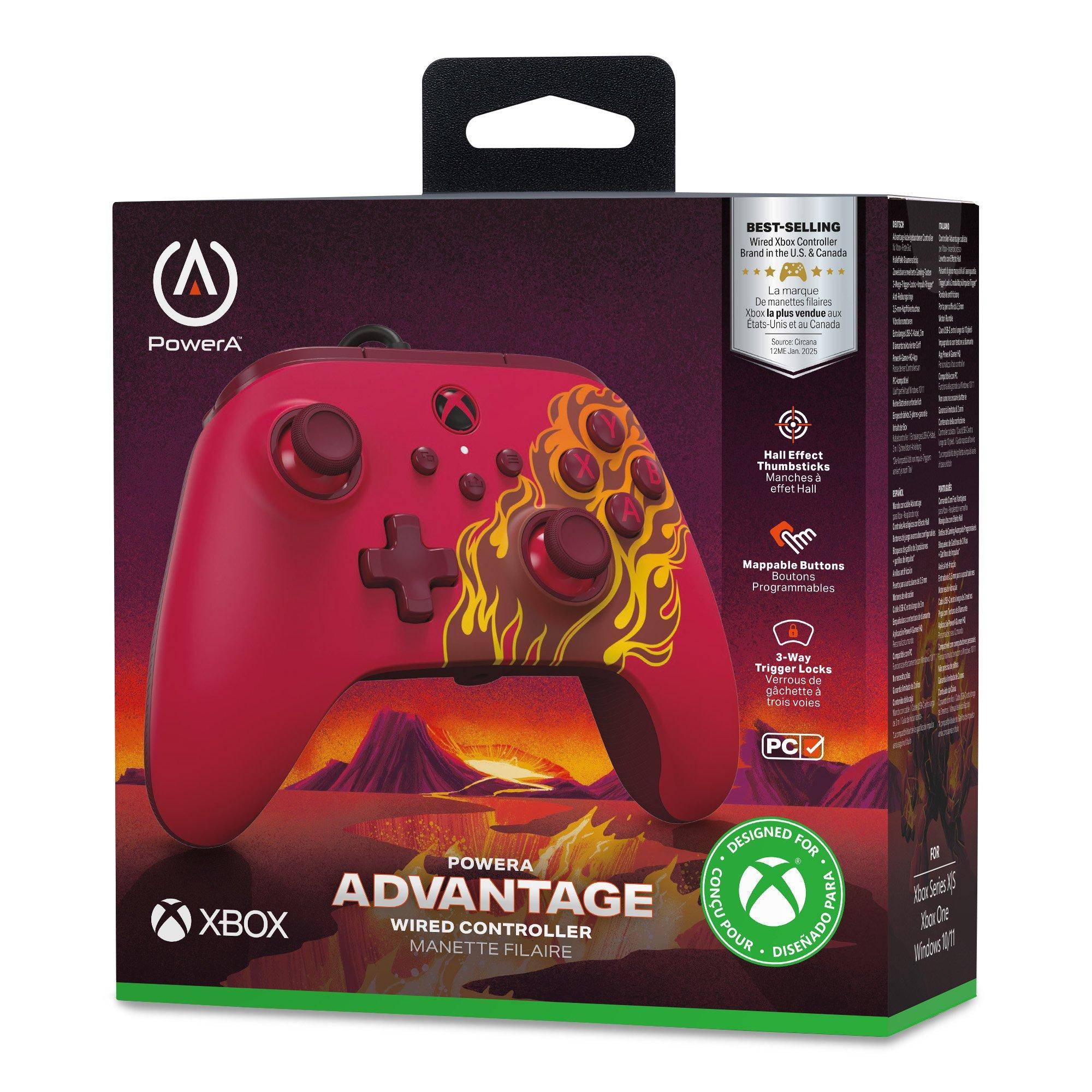 Powera Advantage Wired Controller For Xbox Series Xs - Red Blaze