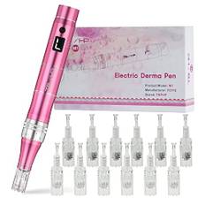 TBPHP M1 Trådlös derma pen för ansikte och kropp med 12st Patronnålar(Rosa)