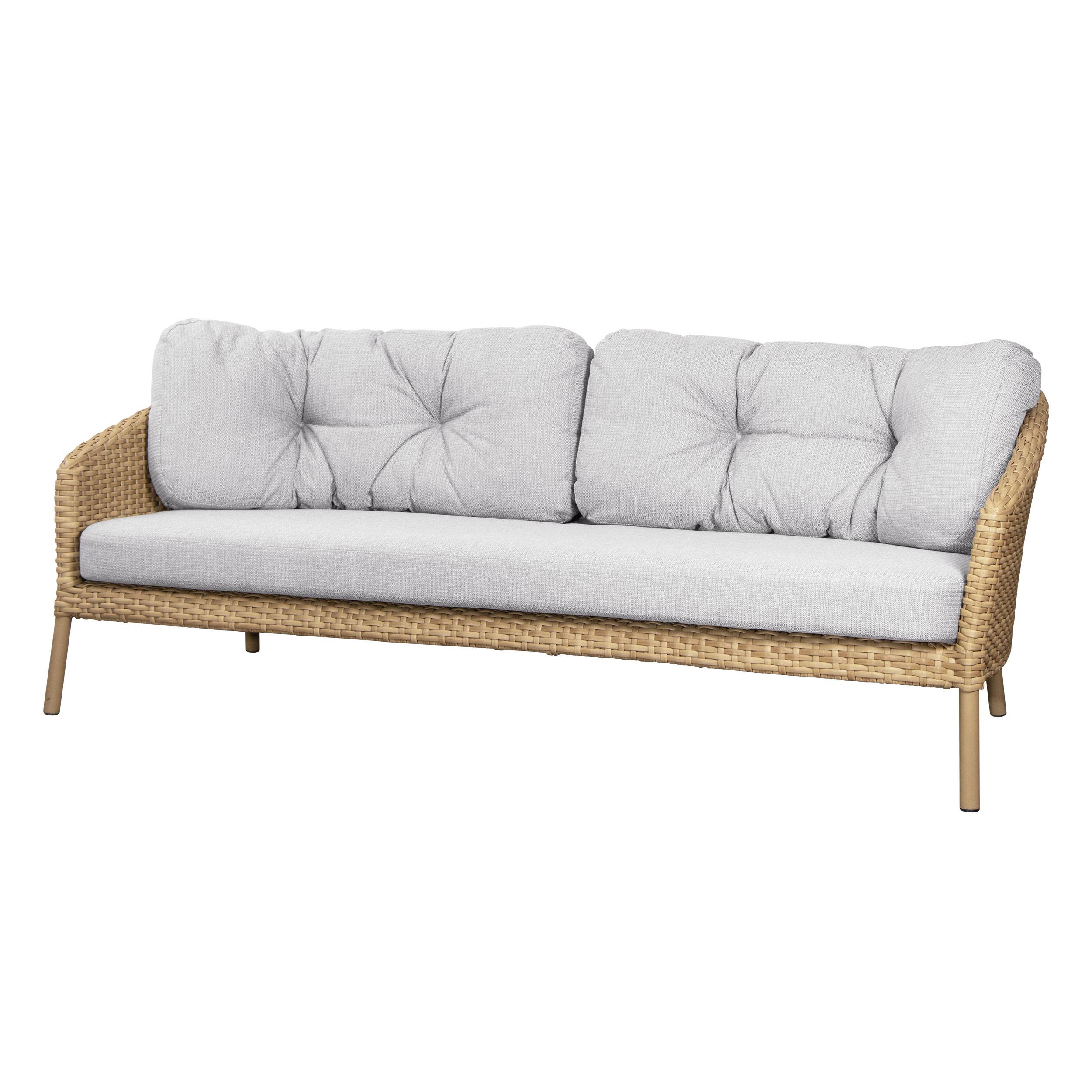 Ocean Large 3-pers. Flat Weave Sofa Link White grey.