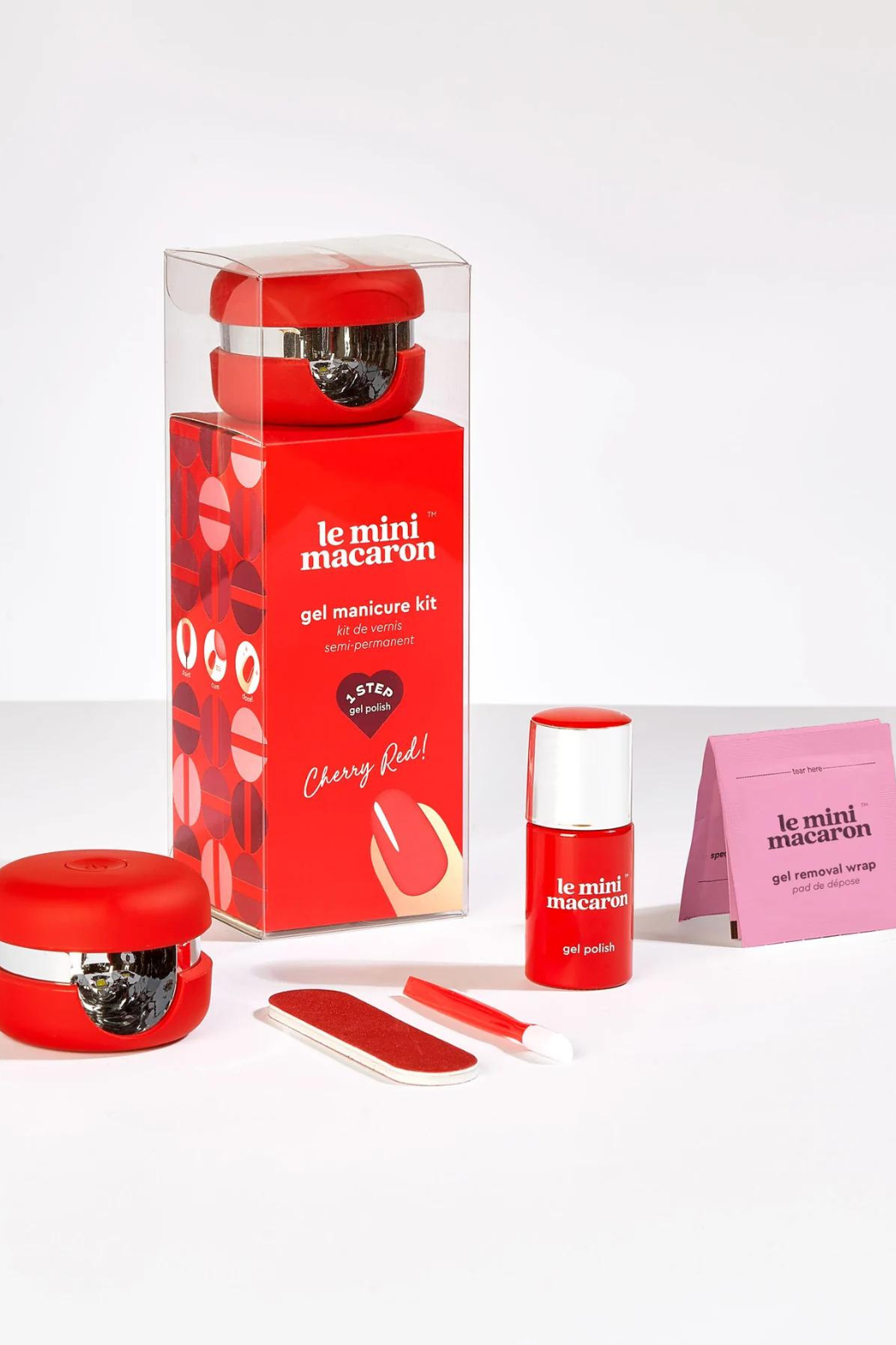 Gel manicure kit, cherry red