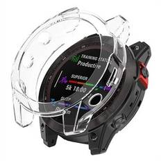För Garmin Fenix 7/7 Solar/7 Sapphire Solar Halvpack ihåligt genomskinligt klockfodral