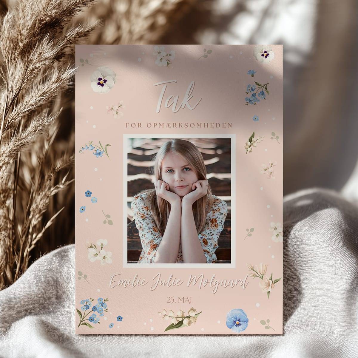 Takkekort Konfirmation | Wildflower | Blush