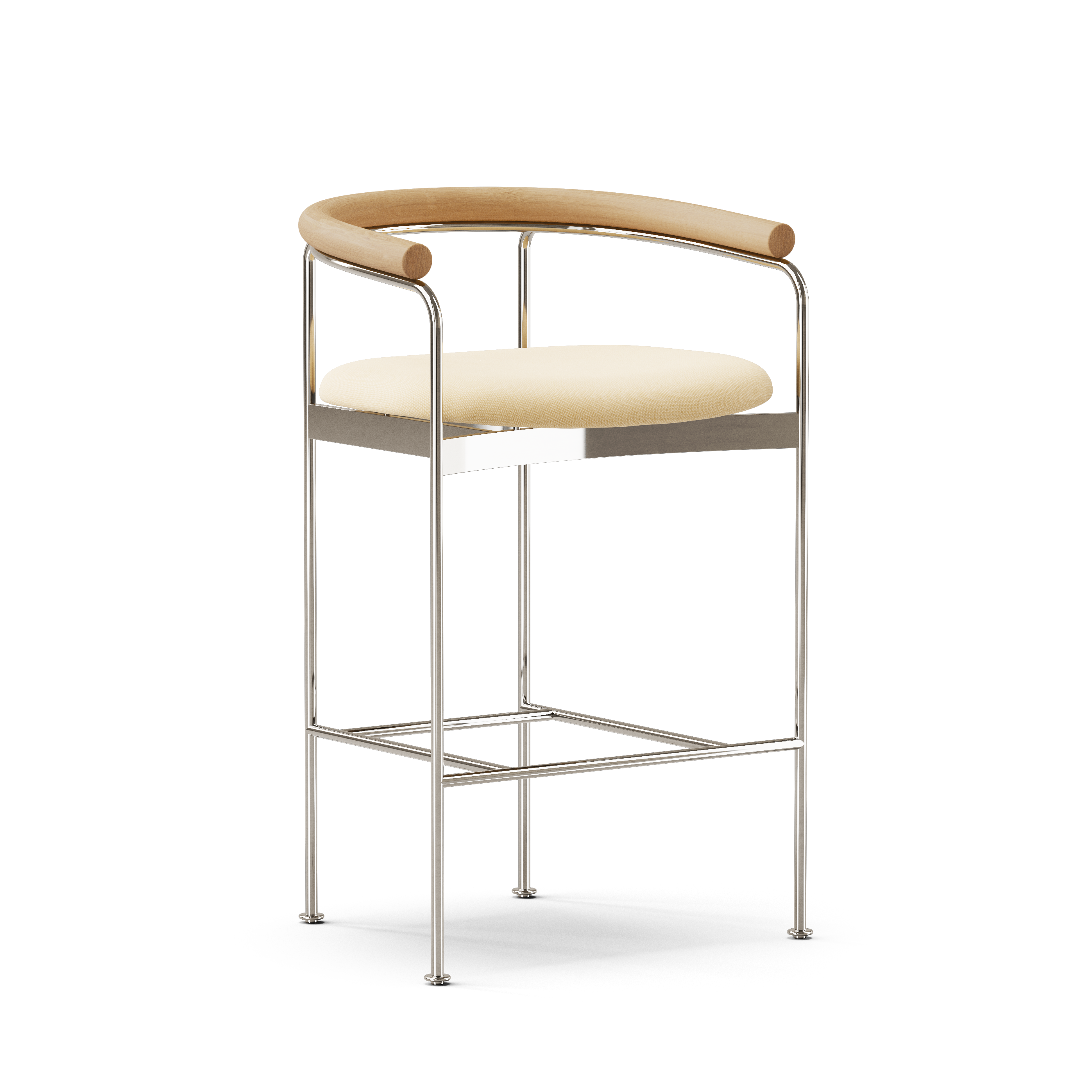 DK3 Baia Counter Stool Balmoral 02 / Chrome / Oak Oil - Jacobsen Plus