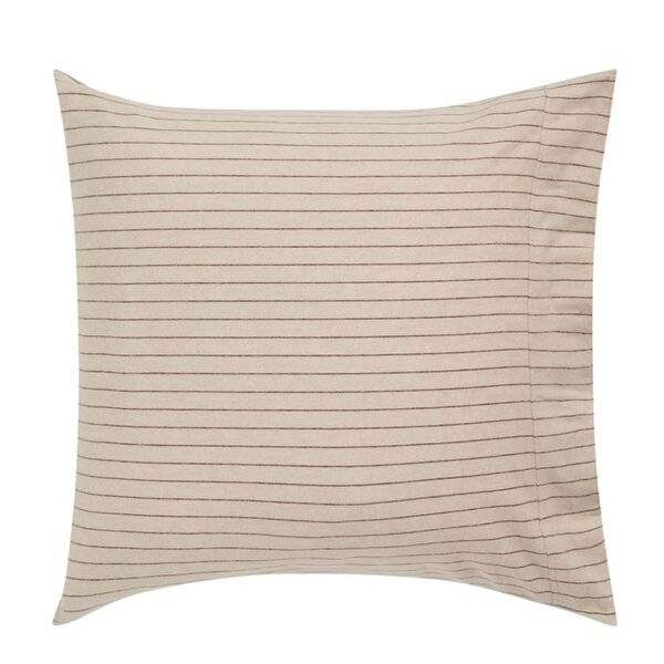 Lexington - Örngott 50x60 cm bomullsflanell pinstriped beige/brun