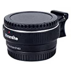 Commlite bilfokus EF-NEX EF-E-Mount-objektiv-monteringsadapter för Canon EF EF-S objektiv till Sony E NEX Mount 3/3N/5N/5R/7/A7 A7R full ram, färg svart