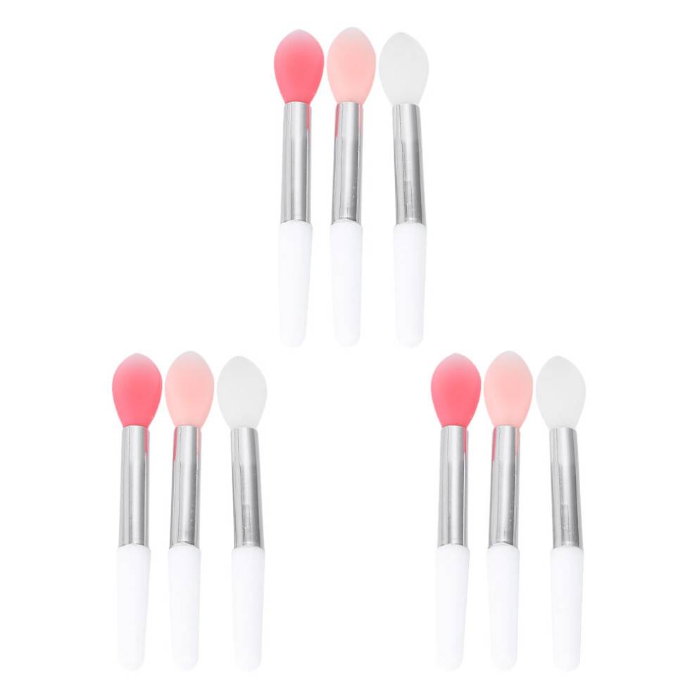 9Pcs Portabla Silikon Läppborste Och Sminkborstar