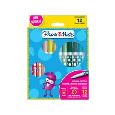 Paper Mate tuschpennor för barn med filtspets | Tvättbar | Blandade färger | 12 delar