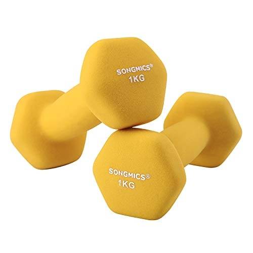 Songmics-uppsättning av 2 hantlar, 2 x 1 kg, neoprene vikter utan halk