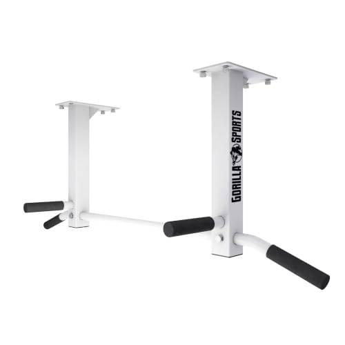 GORILLA SPORTS® klämstång för takmontering svart/vit – räckstång max. belastning upp till 350 kg Weiß