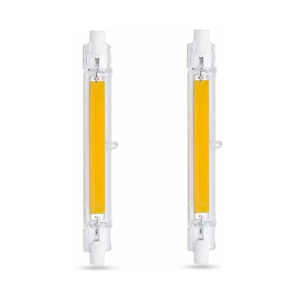 Slank Cob LED-pære, Super Lysstyrke LED-pære 20W 118mm Dobbelt Sokkel Ikke Dæmpbar Kold Hvid 6000k Væglampe Gulvlampe Loftslampe, 2-pak