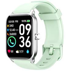 Smartwatch (Anrufe tätigen und empfangen), 1.8" Smartwatch Damen mit Alexa integriertem Herzfrequenzmesser/Schlaf/SpO2, Smartwatch mit Nachrichtenbenachrichtigungen, IP68 wasserdicht, 100+ Sportmodi