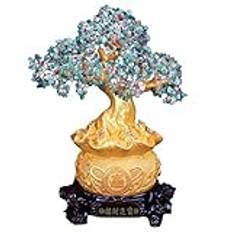 feng shui tree money chakra stor kristallstaty skulptur för rikedom och lycka välstånd hemmakontor prydnadsdekoration, gul