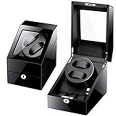 Watch Winder 2 klockor, mekaniska bord Automatisk upprullning av runda lådor Förvaring Watch Winder för automatiska klockor fodral