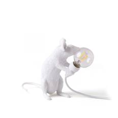 Seletti - Mouse Lamp Sitting - White - Bordslampor