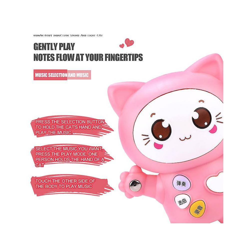 (Blue) Cute Electronic Music Scale Kitty Toys Parent-Child Interaction Toy Cartoon Rercorder