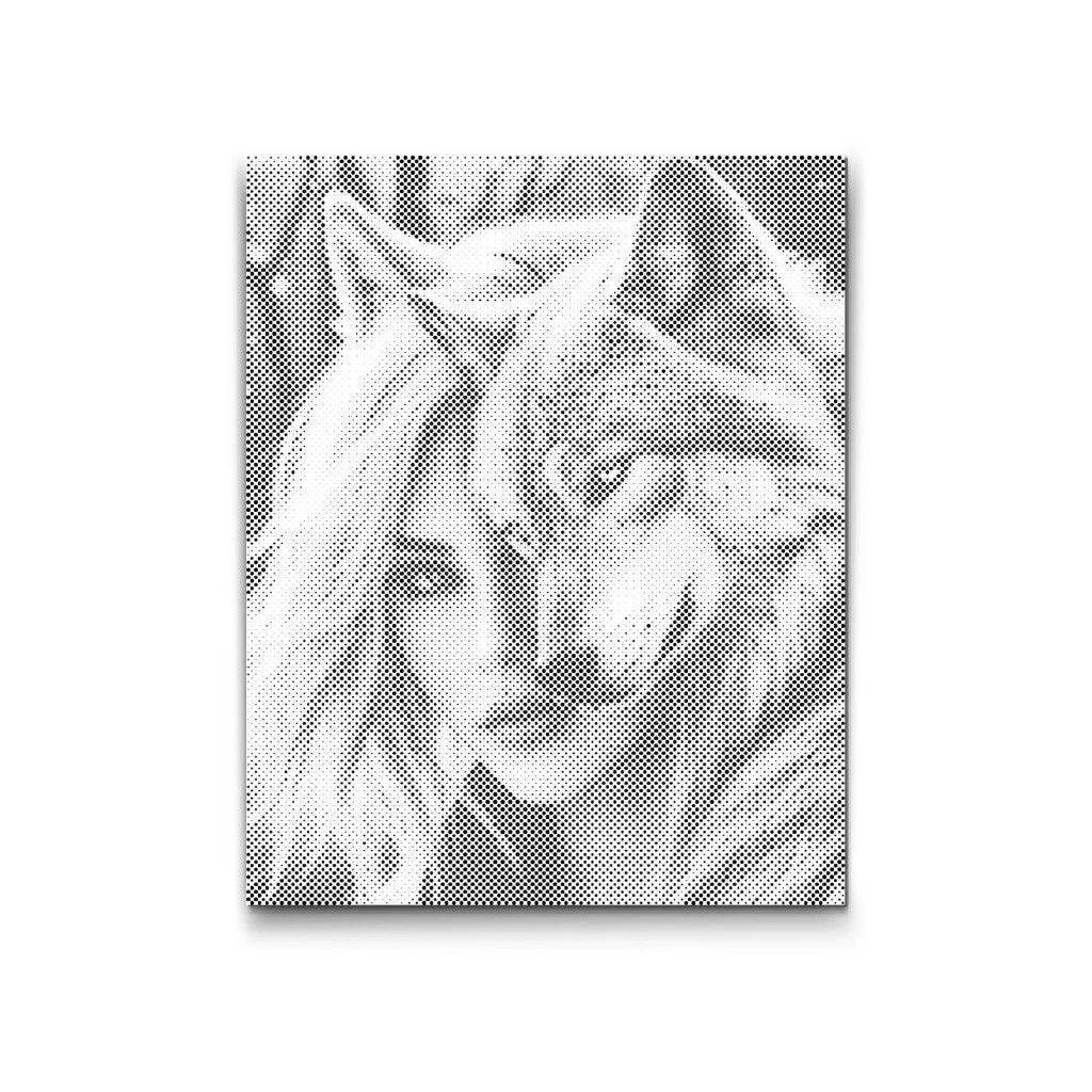 KVINNA MED VARG | DOT PAINTING - 60x80cm (24'' x 32'') / Duk - Utan ram