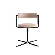 Friends & Founders - FF Chair Swivel Rounded Black Frame Dakar Nature 0197 - Skrivbordsstolar - Ida Linea Hildebrand - Beige - Metall/Textilmaterial
