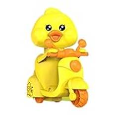 Yellow Duck Toy, Duck Toys for 2 Year Olds, Motorcykel Duck Toy, Cartoon Duck Riding Bike Toys, Educational Duck Riding Toy, Press and Go Motorcycle Duck for Toddler, Animal Motorbike Toy for Kids