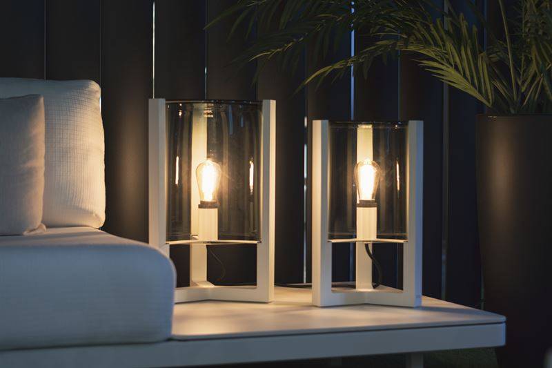 Royal Botania Tristar 45 cm høj hvid & klart glas IP43