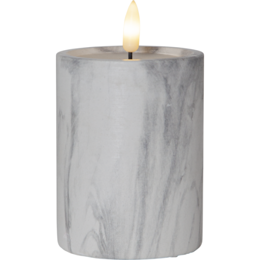 12 st Star Trading Flamme Marble LED blockljus, batteri