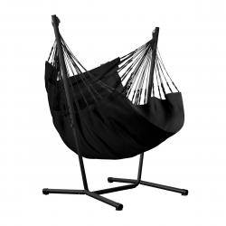 La Siesta Fiji Organic Hammock Chair with Stand (onyx, Comfort, Anthracite) - Hængekøje