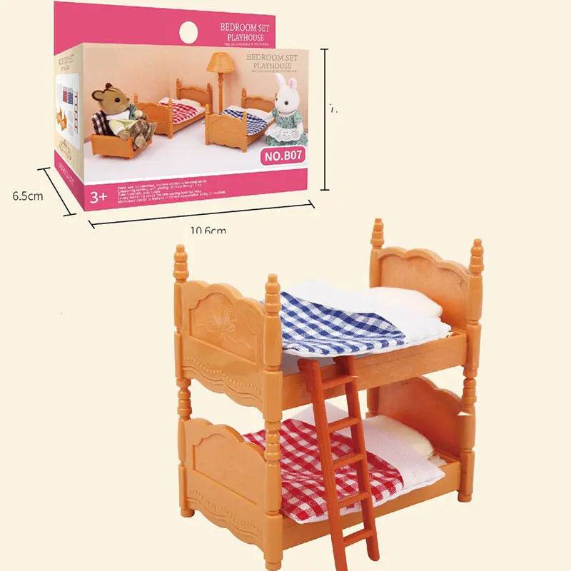 Forest Family Reindeer Rabbit Panda Animal Simulation Dollhouse Furniture Toy Set - B07