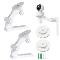 Väggfäste fäste/takfäste kompatibel med Tp-Link Tapo C225/C200/Tc70, Kasa Ec70/Kc410s/Reolink E1/E1 Pro övervakningskamera, med justerbar vinkel, 180 graders rotation (2, vit) (2, Vit)