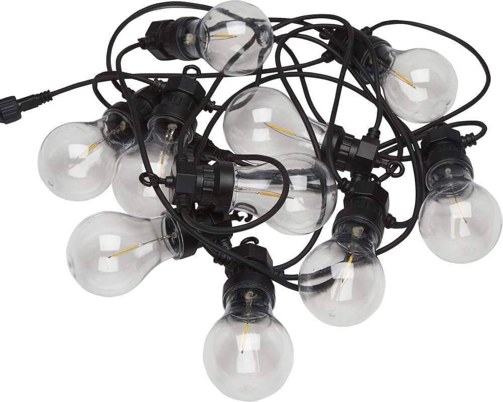 Glow Outdoor Lyskæde Sort med 10 Pærer - PR Home.