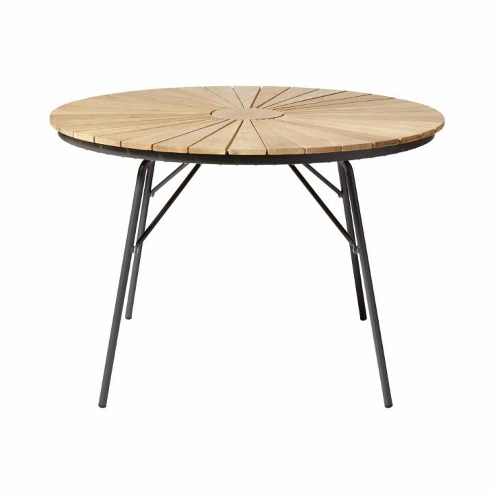 Ellen Trädgårdsbord Ø 110 H74 Cm - Antracit/teak