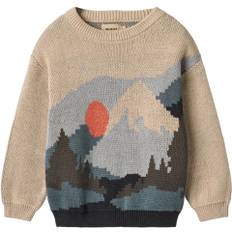 Wheat Jaquard Pullover William Stl. 116 cm / 6 år unisex - Toppar Från Magasin - Warm Sand (116 cm / 6 år)