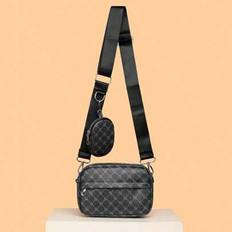 2pcs Men Crossbody Bag Camera Bag Vintage Old Money Sling Bags Mini Shoulder Bag Casual With Coin Case Side Bags For Men With Adjustable Strap Geo Pri - Navy Blue - one-size