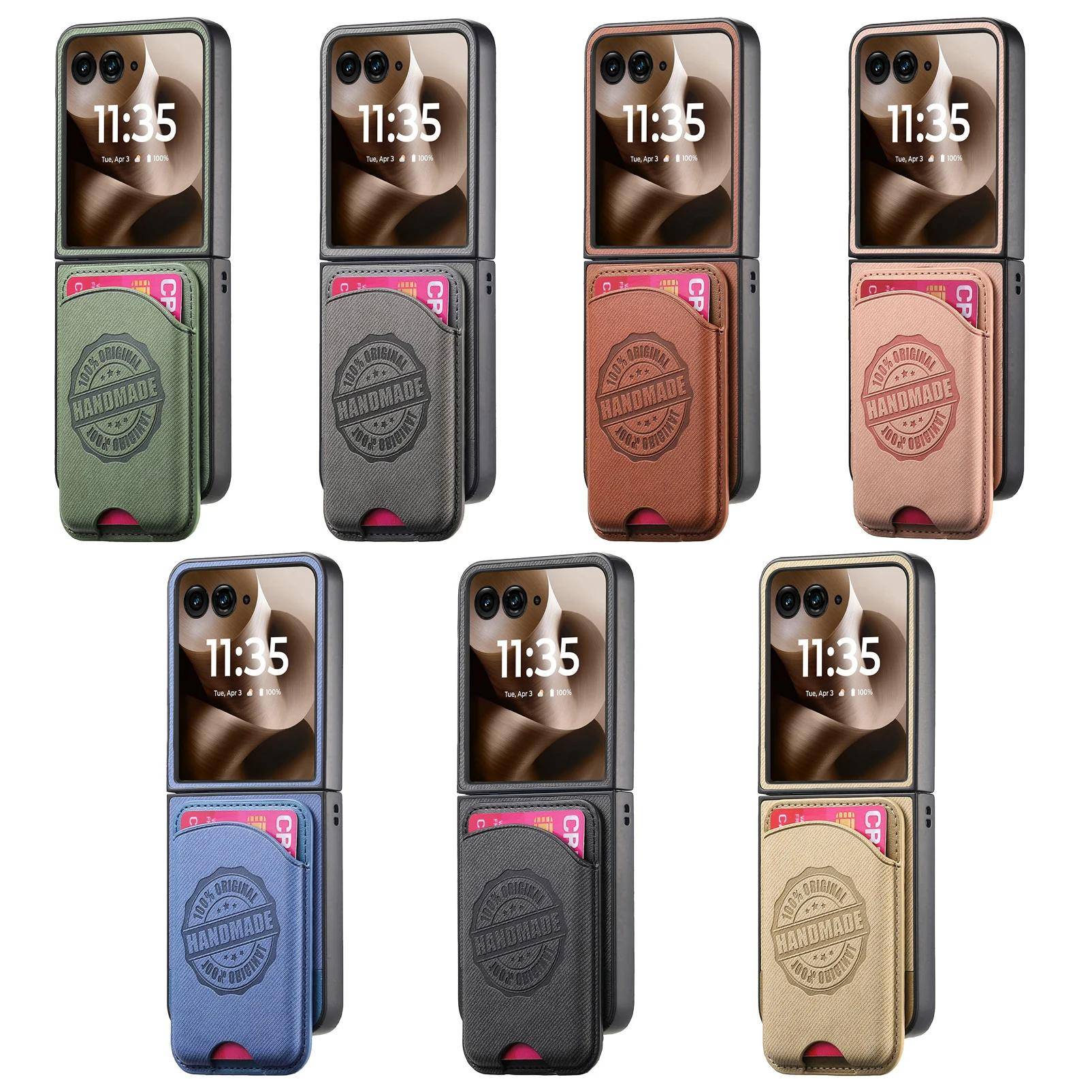 Magnetiskt läderfodral för Motorola Razr 60 50 40 Ultra Plånbok Kortfack Skyddande Omslag Kompatibel med Moto Razr