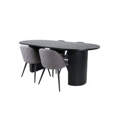 VELVET BIANCA Matbord 200x90 + 4 stolar