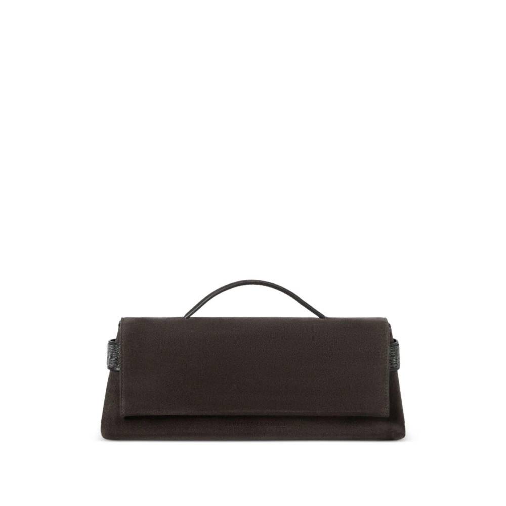Brunello Cucinelli Suede Essence Clutch Taske - Tasker - Dame - Brun - ONE SIZE - Suede