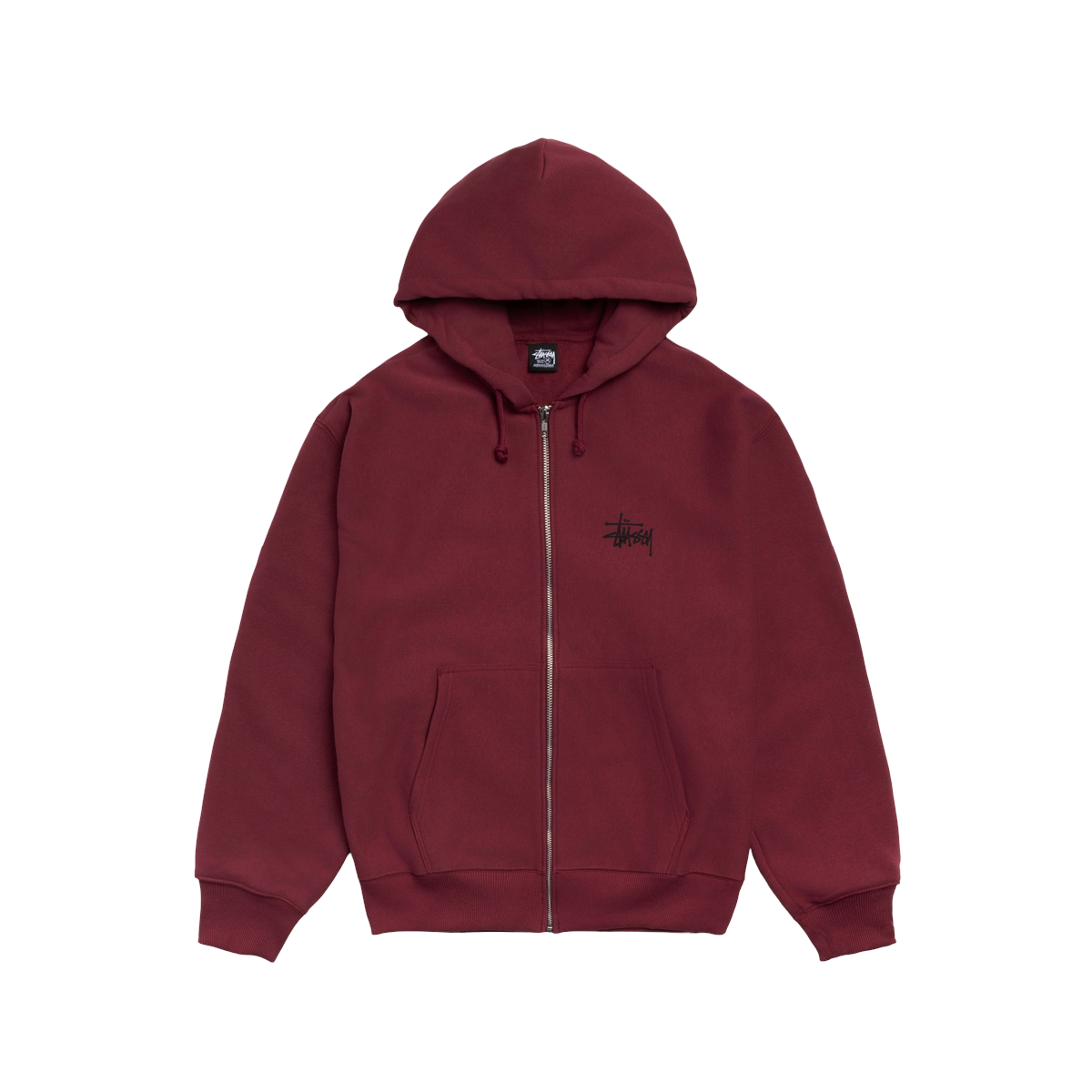 Stussy Basic Zip Hoodie Wine - S