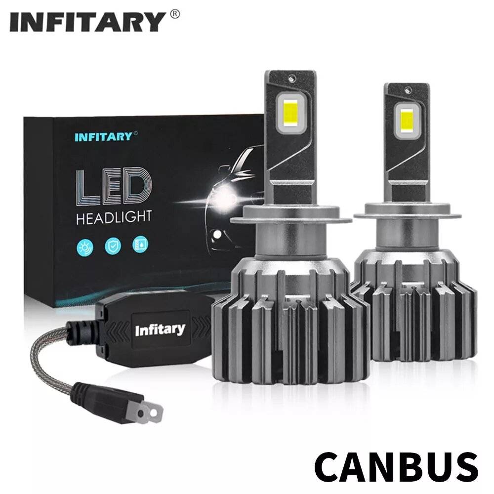 Infitary LED-bil- och lastbilsstrålkastarlampor 130W 5600LM 12V 24V H7 H4 På Auto-lampor Super Bright Light