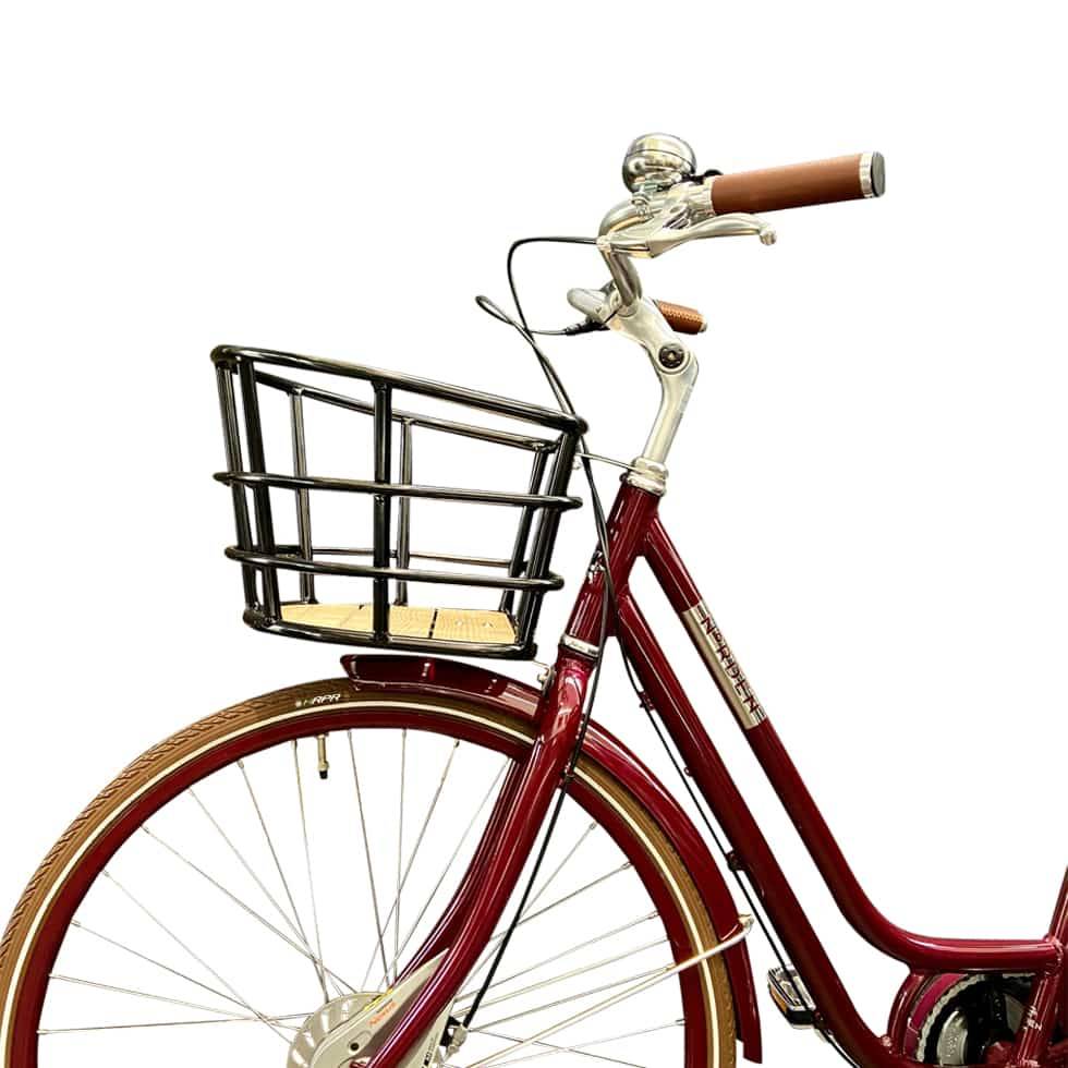 Cykelkurv Alu Stor 28" Sort, m/træbund & tilbehør