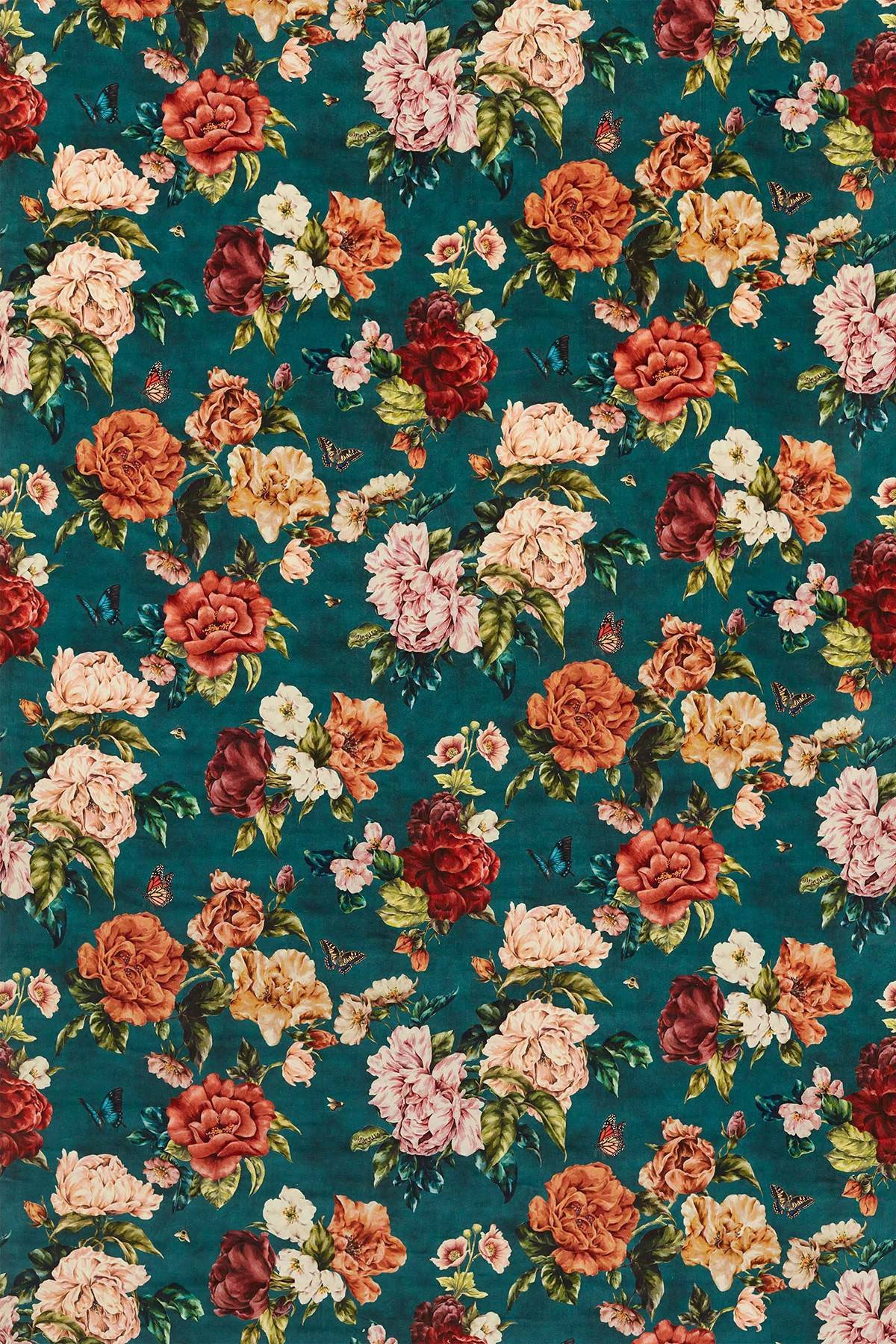 Sanderson Fabric Summer Peony Velvet 226749