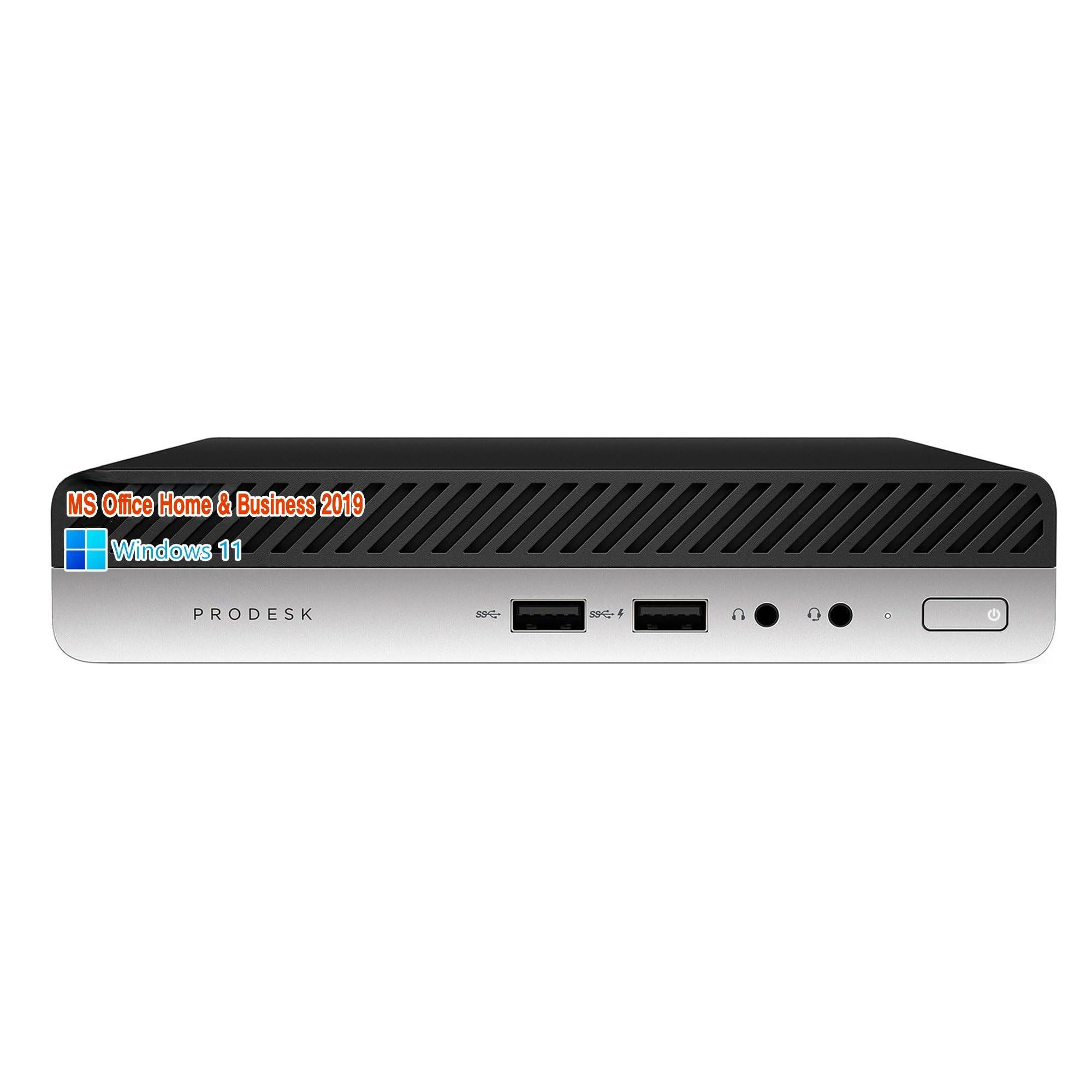 HP Mini PC 400G4 8th Generation Windows 11 Pro MS Office Home Business 2019 Wajun Bluetooth 8GB RAM 256GB SSD [Refurbished] / i3-8100T / / & / Wi-Fi /